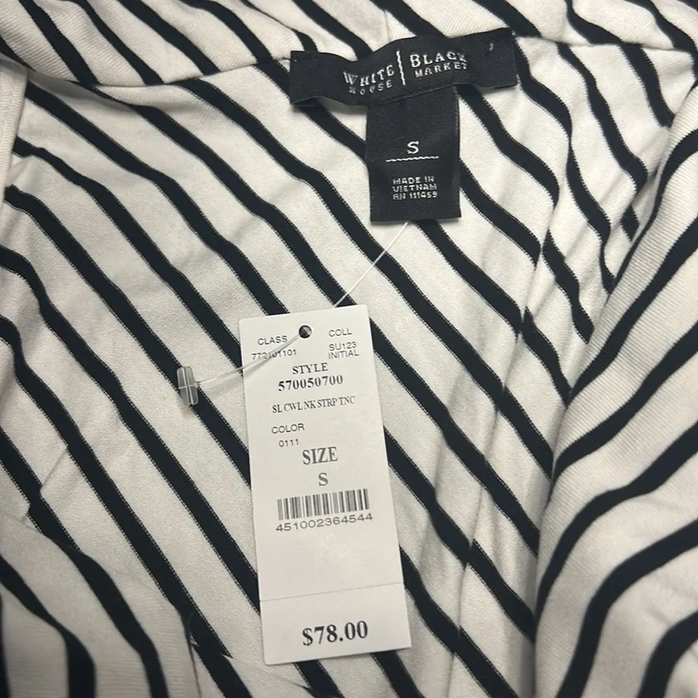 WHBM Sleeveless Casual Collared Dress in a Striped Pattern Size Small NWT - Picture 6 of 6